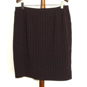 Worthington purple pinstriped lined straight pencil skirt